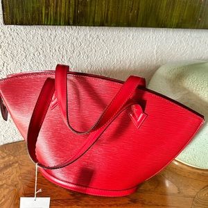 Louis Vuitton Saint Jacques red bag leather ( auth- pre ❤️)